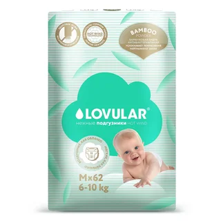 Подгузники Lovular Bamboo M 62 шт