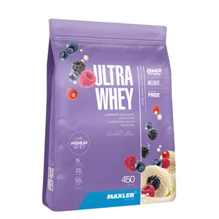 Сывороточный протеин Ультра Вэй (Ultra Whey), вкус Мороженое с лесными ягодами, 450 г, Maxler
