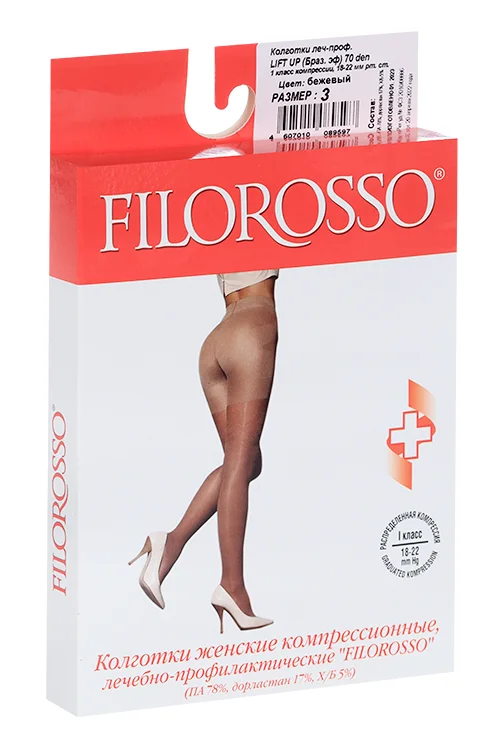 Колготки Filorosso Lift Up компресс лечеб-профилакт 70 den 1 класс бежевый р 3