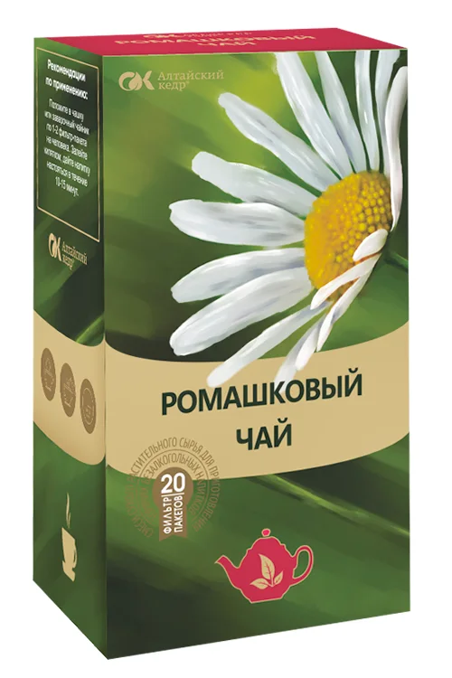 Напиток чайный Алтайский кедр Ромашковый, 1,5 г, 20 шт, фильтр-пакет