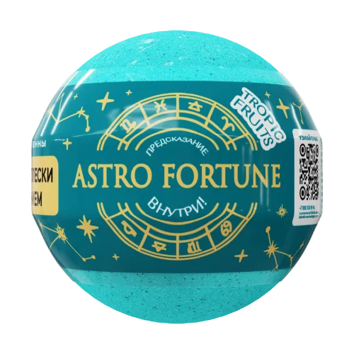 Шарик бурлящий для ванны с шиммером Astro Fortune Tropic Fruits 120 гр Fabrik Cosmetology