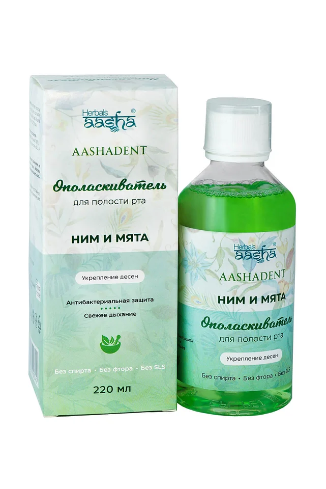 Ополаскиватель для полости рта Ним и Мята Aasha Herbals 220 мл