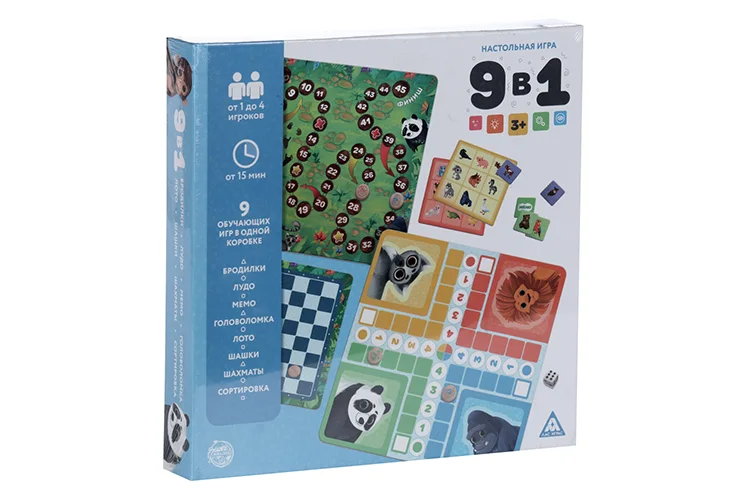 Настольная игра ЛАС Играс 9в1 3+