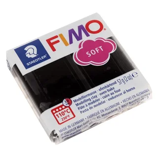 Пластика-полимерная глина Fimo soft 57 гр черный