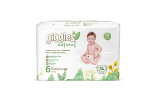 Подгузники детские Giggles Natural, 6 размер (15+ кг), 34 штук