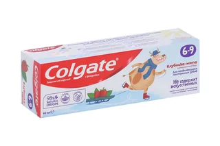 Зубная паста Colgate детская 6-9 клубника мята с фторидом 60 мл
