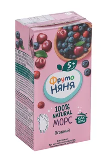 Морс Фрутоняня клюква / черника / вишня (с 5 мес) 0,2 л