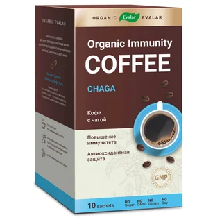 Иммунити кофе чага Organic Evalar для иммунитета 10 саше-пакетов