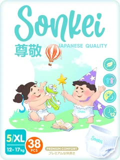 Подгузники-трусики Sonkei Premium Comfort детские XL (12-17 кг) 38 шт