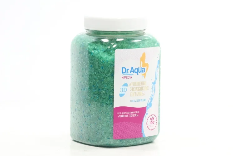 Соль для ванн Dr Aqua Красота морская 3D очищение / увлажнение / питание Чайное дерево 750 гр