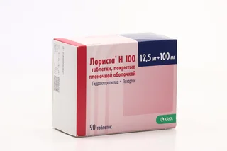 Лориста Н 100 12,5 мг+100 мг 90 шт таблетки покрытые пленочной оболочкой