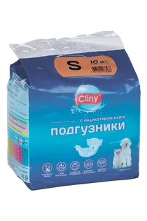 Подгузники Cliny для собак / кошек с индикатором влаги 3-6 кг р S 10 шт