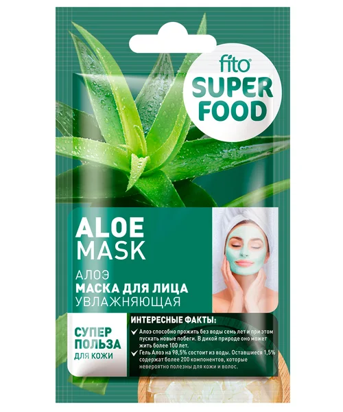 Маска Fito Superfood Алоэ увлажняющая для лица, 10 мл