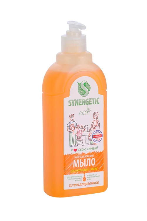 Мыло жидкое Synergetic для рук и тела фруктовый микс 500 мл