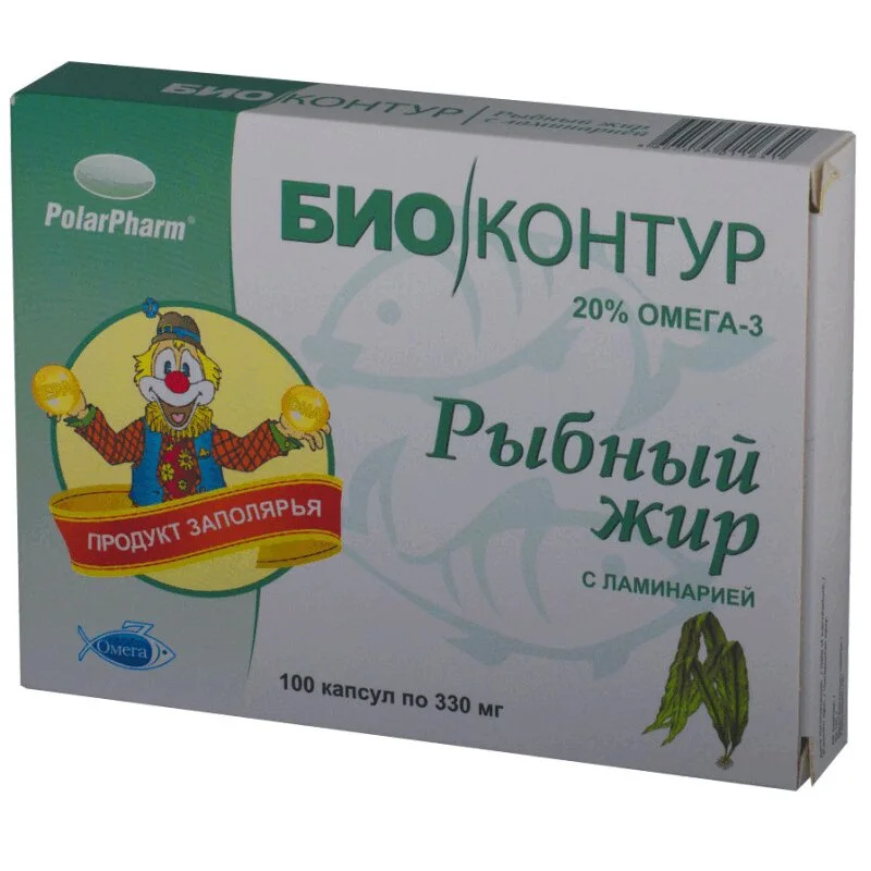Биоконтур Рыбий Жир Капс. ламинария 100 шт