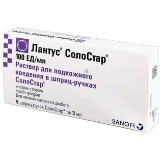 Лантус СолоСтар 100 ЕД / мл 3 мл 5 шт раствор для подкожного введения