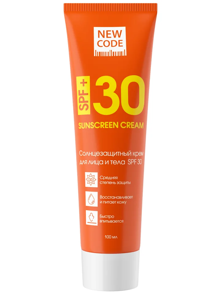 Sun Series Крем для лица и тела солнцезащитный NEW Code SPF30,100 мл