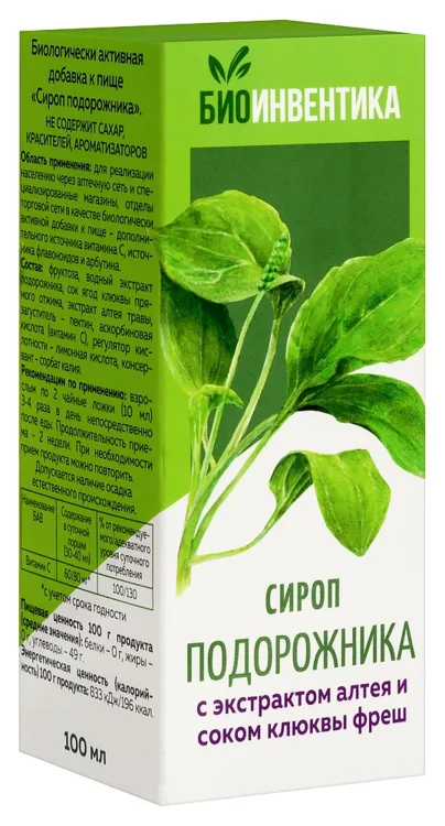 Сироп Биоинвентика Подорожника, 100 мл
