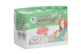 Пеленки Пелигрин Mini однораз впит для детей 30×45 см 20 шт