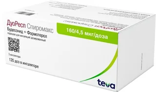 ДуоРесп Спиромакс 160 мкг+ 4,5 мкг / доза 120 доз 3 шт порошок для ингаляций дозированный