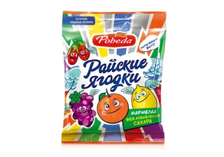 Мармелад Райские ягодки без сахара, 150 г, пакет