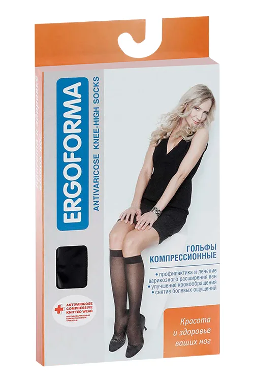 Гольфы Ergoforma жен. 2 компр. арт 321 р.5 черн пара