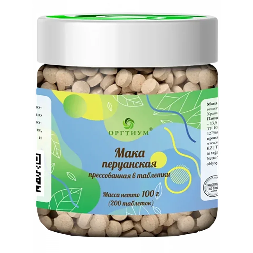 Пищевая продукция Мака перуанская прессованная в таблетках, 100 г, Оргитум