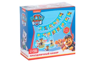 Набор Paw Patrol бумажной посуды С днем рождения! на 6 персон синий