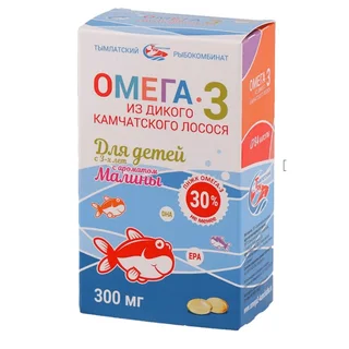 Сальмоника Омега-3 Из Дикого Камчатского Лосося Для Детей С Трех Лет капсулы 300 мг 84 шт Малина