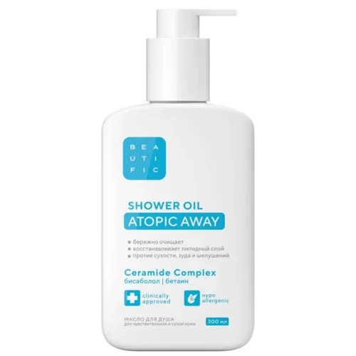 Масло для душа Beautific Atopic Away липидовосстанавливающее для сух / чувств кожи 300 мл