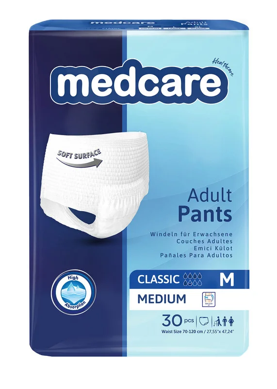 Подгузники-трусики Medcare для взрослых Classic M 70-120 см. 30 шт