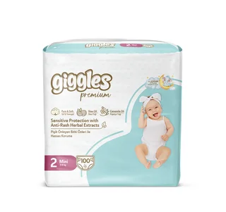 Подгузники детские Giggles Premium, 2 размер (3-6 кг) , 100 штук
