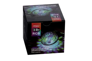 Световой прибор Luazon Lighting «Двойной диско-шар» 7 см 4 коннектора свечение RGB 5 В