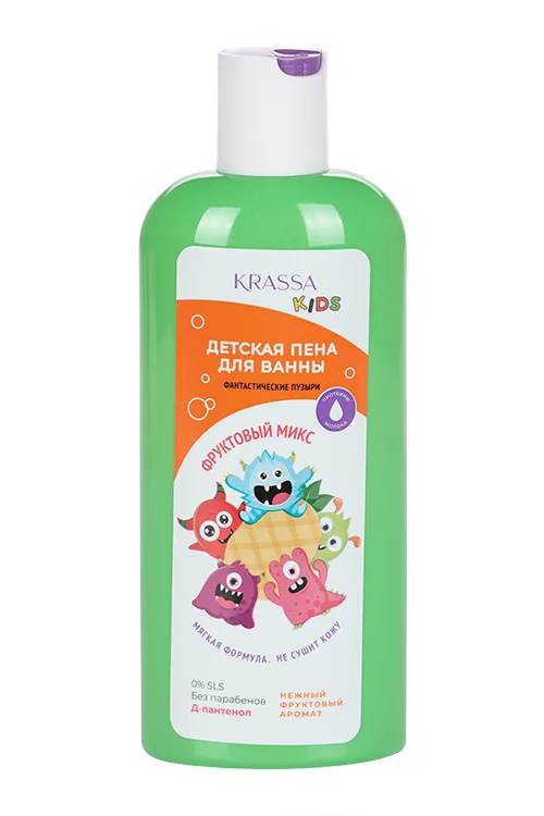 Пена Krassa Kids Фруктовый Микс Д-Пантенол / протеины молока для ванны 250 мл