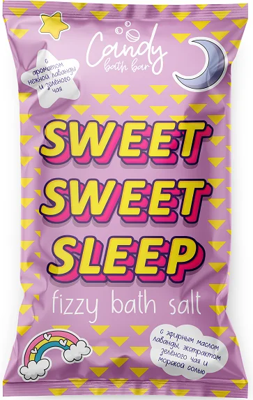 Соль для ванн Катрин шипучая двухцветная Candy bath bar Sweet Sweet Sleep 100 гр