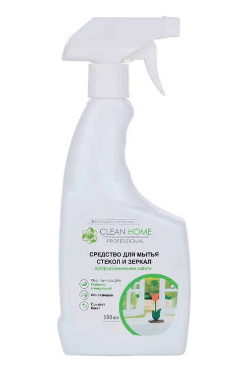Средство Clean Home для мытья стекол / зеркал 500 мл