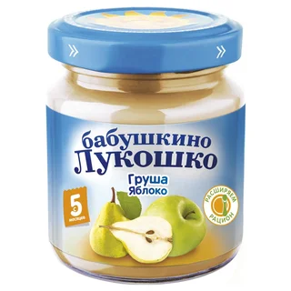 Детское Питание Бабушкино Лукошко Пюре Яблоко-Груша 100Г
