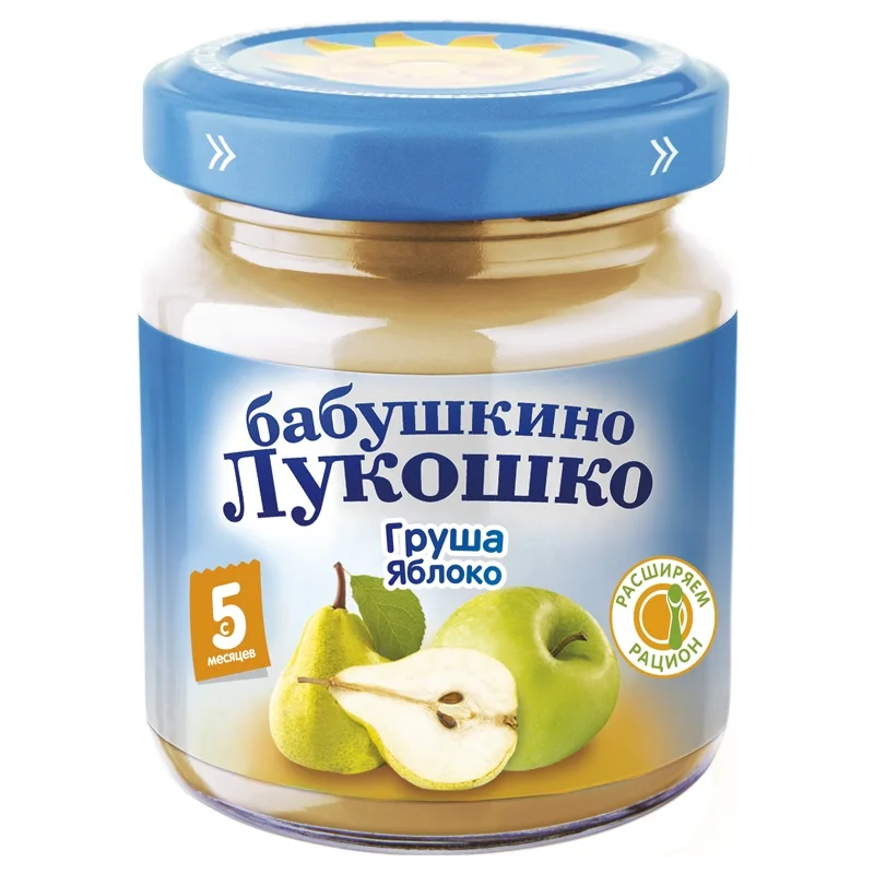 Детское Питание Бабушкино Лукошко Пюре Яблоко-Груша 100Г