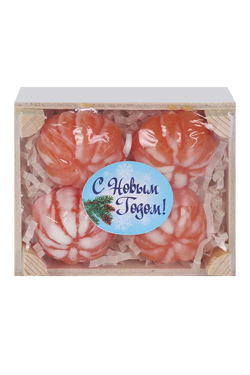 Мыло Дарена ручной работы ящик мандаринов ароматное 140 гр