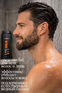 Шампунь мужской "3 в 1"для волос и тела "Energizing refreshing" тонизирующий с экстрактами мяты Hydroderm, 300 мл