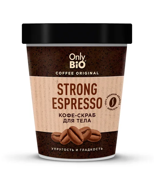 Кофе-скраб Only Bio Coffee Original strong espresso для тела, 230 мл