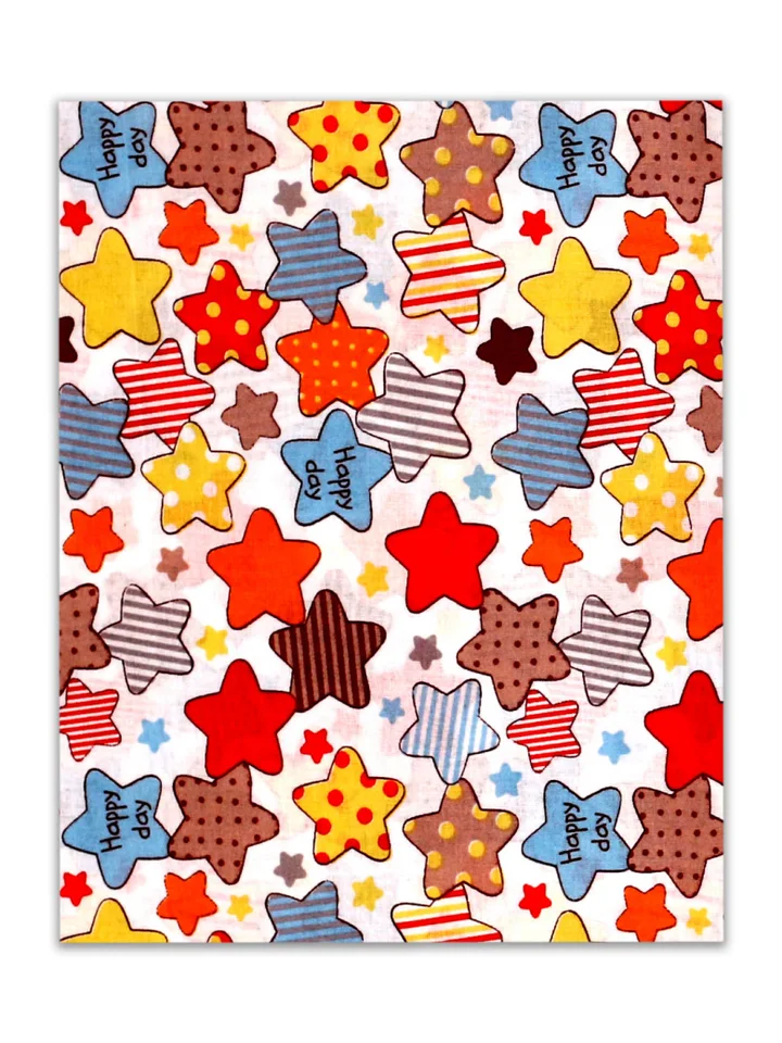 Пеленка Flyzay ситец звезды / оранж С2 95×120 cм