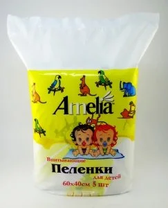 Амелия Пеленки впитывающие детские 60×60 5 шт