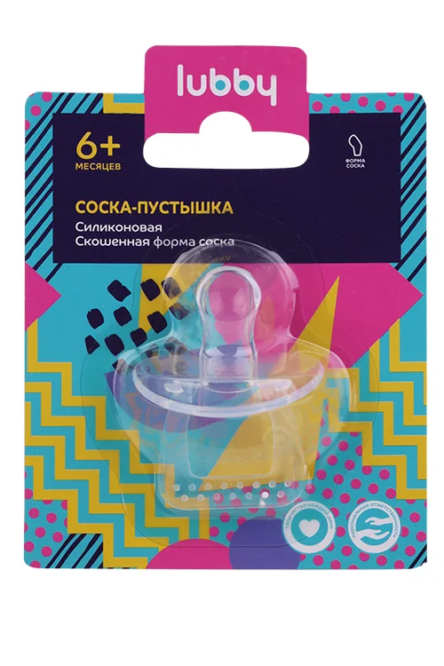 Соска-пустышка Luddy силикон мягкая скош сосок (с 6 мес)