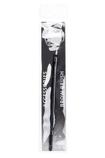 Кисть Eyebrow duo brush для макияжа коcметическая двусторонняя тип 2 черная
