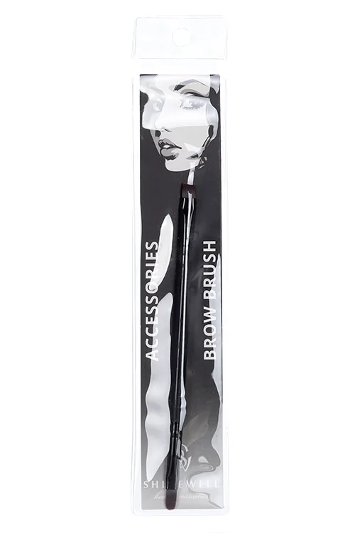 Кисть Eyebrow duo brush для макияжа коcметическая двусторонняя тип 2 черная