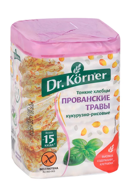 Хлебцы Dr. Korner кукурузно-рисовые с прованскими травами 100 гр