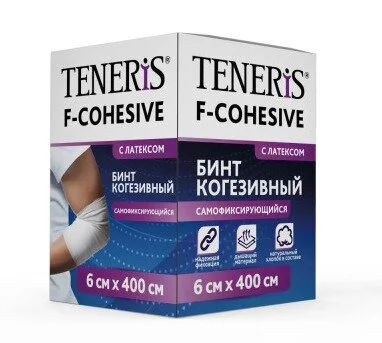 Тенерис Ф-Когезив бинт когезивный ткан. с латексом 6×400 см
