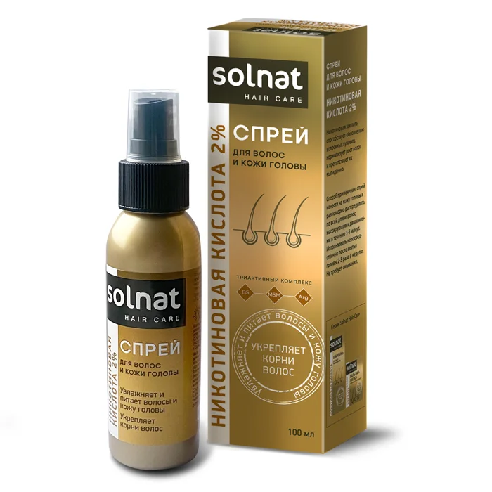 Solnat Никотиновая кислота 2% спрей для волос 100 мл