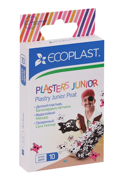 Набор пластырей Ecoplast Junior Pirate мед 70×20 мм 10 шт